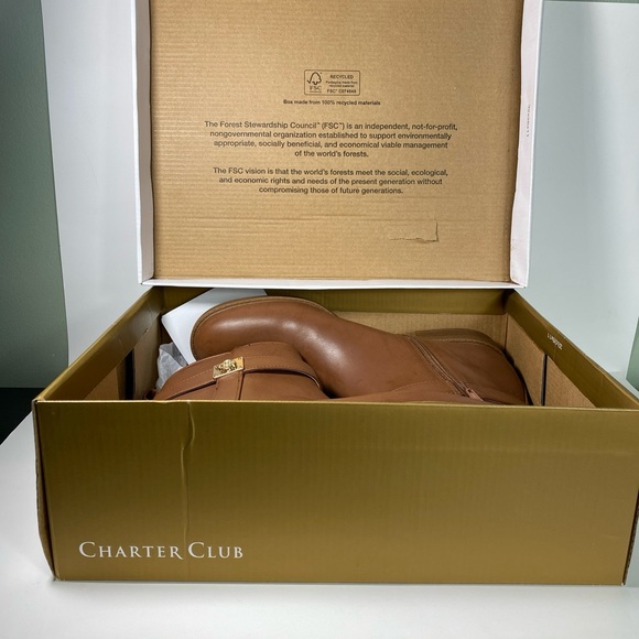 NWT Charter Club brown boots size 9 - Picture 2 of 13